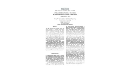 ENHANCED BOILING HEAT TRANSFER BY SUBMERGED ULTRASONIC VIBRATIONS