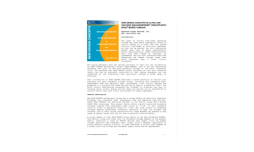 New Design Concepts in Ultra Low Voltage and Nanopower Circuits with EPAD MOSFET Arrays