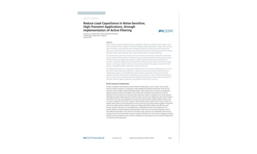 Reduce Load Capacitance in Noise-Sensitive, High-Transient Applications, through Implementation of Active Filtering